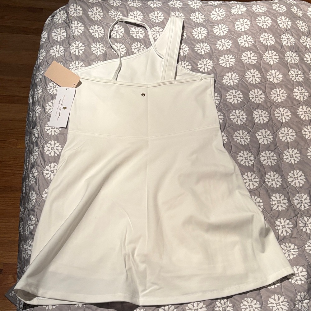 Spiritual Gangster Kaci Asymmetric Active Dress White One Shoulder Tennis S NEW - Picture 8 of 8